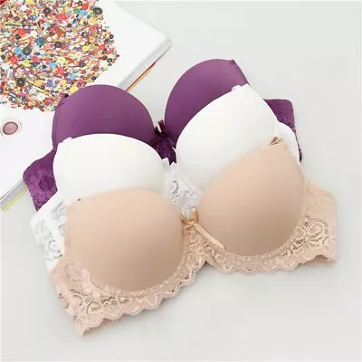 £10.79 • Buy Women A/B Cup Super-Boost Front Push-Up Bra-Gel Support Padded Side Plunge Bra