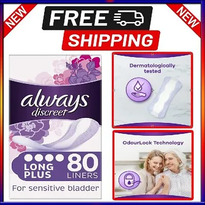 £11.49 • Buy Always Discreet Incontinence Pads For Women,80 High Absorbency Liners