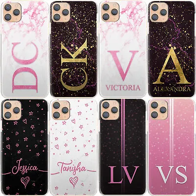 Personalised Initial Phone Case;Name Pink Star Marble Hard Cover For Xiaomi • £6.49