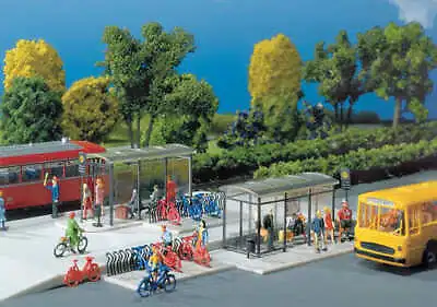 Faller Modern Bus Stops (2) And Bicycle Rack Building Kit VI N Gauge 272543 • £25.35