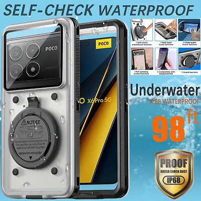 Self-Check Waterproof Case Cover For Xiaomi POCO C65 F4 F5 Pro M5 M6 X5 X6 Pro • $25.49