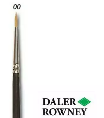 Daler Rowney Watercolour Taklon Round Brush Size 00 Short Handle • £3.59