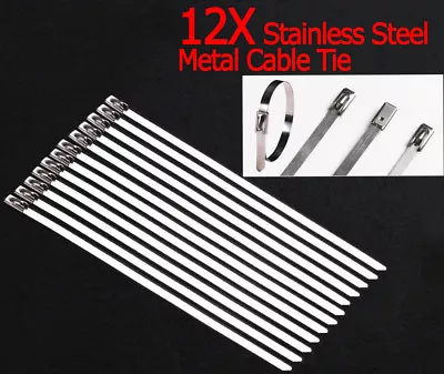 12X Strong Stainless Steel Marine Grade Metal Cable Ties Zip Tie Wraps Exhaust • £3.95