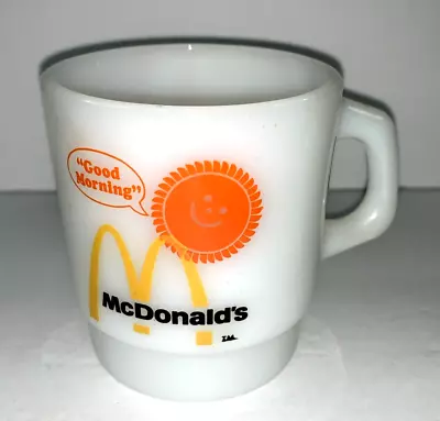 Vintage 1980's McDonald’s Milk Glass Coffee Cup Mug Fire King Anchor Hocking • $13.50