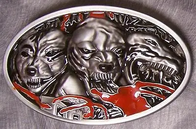 Pewter Belt Buckle Animal Dogs Of Hell NEW • $19.99