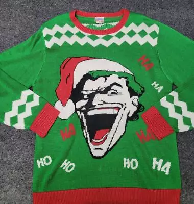 The Joker Chrstmas Sweater Adult XL Green Red HAHA HOHO Ugly Holiday Party Z2 • $24.99