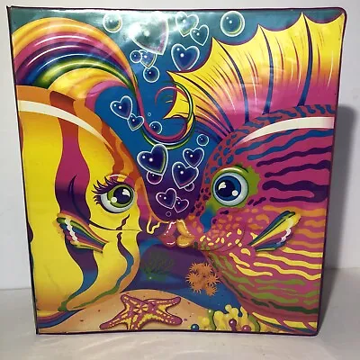 Vintage 90’s Lisa Frank 3 Ring Binder Notebook Kissing Fish USA READ • $35