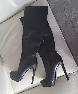 Very Sexy High Heel Leather Boots Sz 10 Italy Leather  • $181.56