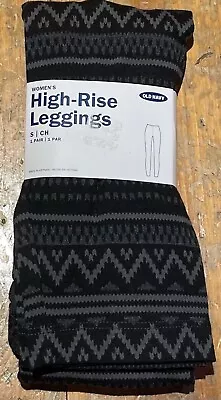 NWT Old Navy High-Rise Leggings Fair Isle Black Gray Small • £4.82