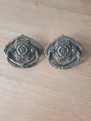 Vintage Brass Ring Drawer Pulls • $9.95