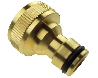 BRASS FITTING 3/4  To 1/2  INCH GARDEN HOSE TAP WATER ADAPTOR CONNECTOR • £3.99