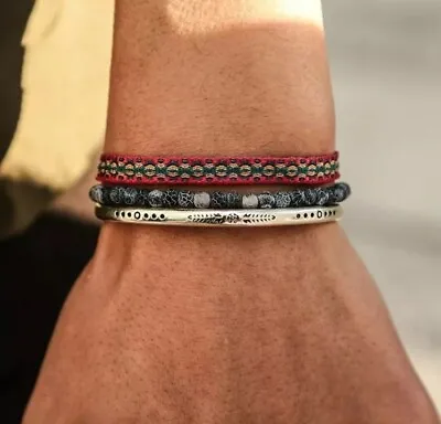 Mens Bracelet Aztec Bangle 925 Silver Sterling Boho Bohemia Bohemian Wristband • £16.99