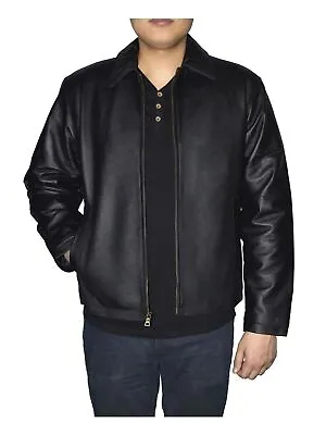 VICTORY SPORTSWEAR Vintage Men's Retro Leather Bomber Jacket Black XXL • $44.99
