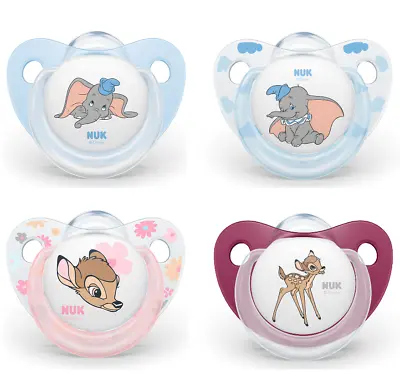 £10.96 • Buy Nuk Disney Classic Soother Silicone BPA Free Pacifier Bambi Dumbo 2pcs