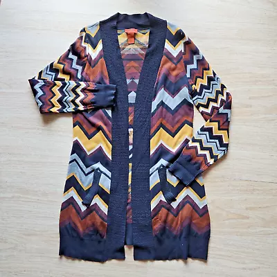MISSONI X Target Chevron Duster Open Cardigan Sweater Long Sleeve Multicolor L • $34.98