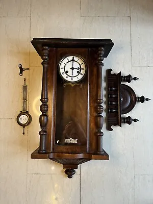 Antique Junghans R=A Regulator Wall Clock Pendulum Wood Hanging Vienna AS-IS! • $125