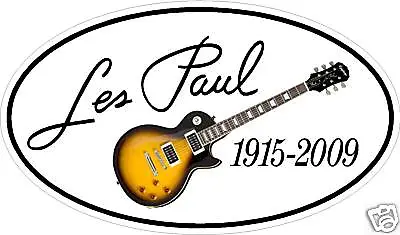 6  Oval Printed IN Memory Of Les Paul Decal Gibson Guitar - Sticker • $9.77