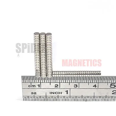 100 Tiny Disc Magnets 3x1 Mm N52 Neodymium Small Craft Disk Magnet 3mm Dia X 1mm • £4.39