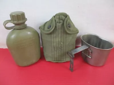 Vietnam US Army M1967 Plastic Canteen & Cup W/M1956 Canvas Cover Dtd 1962 & 1966 • $59.99