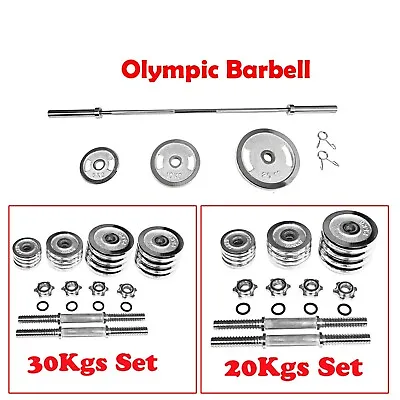 1.8m 2.1m Olympic Barbell Bar 20kg 30kg Dumbell 5kg 10kg 20kg Weight Plate • $59