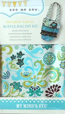 #sms102 My Mind's Eye - See Me Sew  Blue Ruffle Bag  - Diy Kit - Nip & Pretty! • $18.95