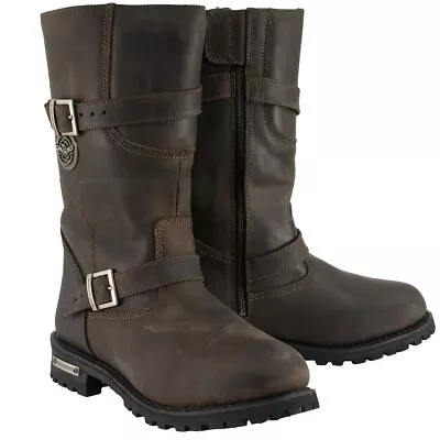 Milwaukee Leather 9063 Mens ‘Distressed Brown’ Motorcycle Leather Engineer Boots • $149.99