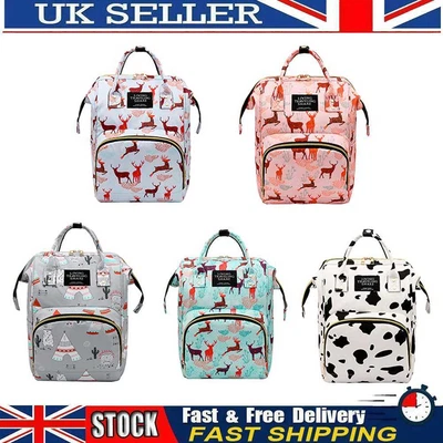 £10.99 • Buy Casual Zipper Backpack Cow Print Schoolbag Sports Outdoor Oxford Cloth Mummy Bag