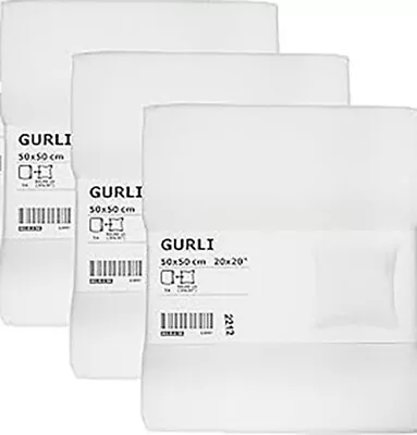 Ikea Gurli 3 X Quality Cushion Covers 100% Cotton Bargain! 50x50  NEW 3 For £5 • £5