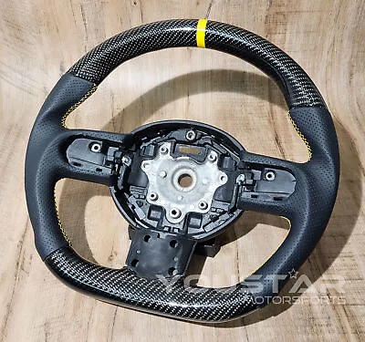 YELLOW Line CARBON Leather Steering Wheel For MINI R55 R56 R57 R60 JCW Cooper S  • $429