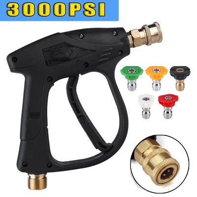 £12.99 • Buy 1/4  High Pressure Washer Gun Car Wash Foam Spray Short Wand Or 5PCS Nozzle Set