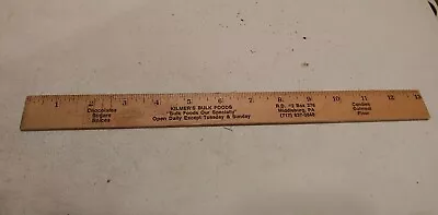 Vintage Kilmer's Bulk Foods Middleburg PA Candies Flour Advertising Wood Ruler • $19.99