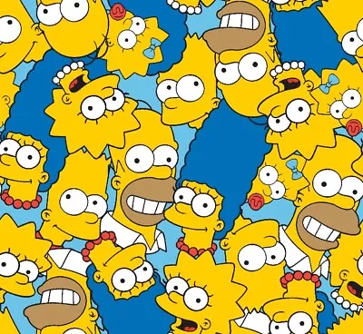 Sale Simpsons Cartoon Homer Marge Bart Lisa Maggie 100% Cotton Fabric Bthy • $5.99