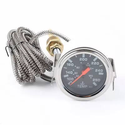 2'' 52mm Chrome Pointer Water Temp Temperature Gauge Mechanical Black Face ℃ / ℉ • $13.69