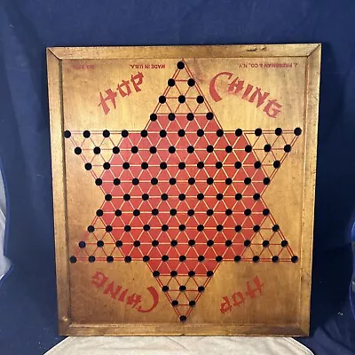 $14.77 • Buy Antique Vintage Pressman & Co HOP CHING Wood Chinese Checkers Board Made In USA