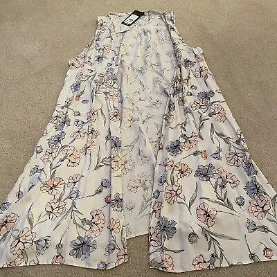 £4.95 • Buy New Look Floral Flower Print Long Waistcoat Jacket Size 10