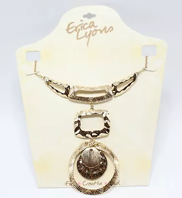 New Erica Lyons Gold Statement Necklace $36 Tags #N2781 • $8.99