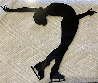 NEW 7” X 6” Female Figure Ice Skater Wall Car Indoor Outdoor Black Vinyl Decal • $14.99