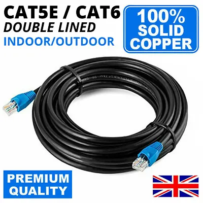 £5.95 • Buy Outdoor Cat5e Cat5 Cable Utp Pe Rj45 Network External Gigabit Ethernet Lan Lot