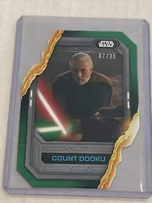 2023 Topps Star Wars Flagship Count Dooku Lightsaber Green Die Cut 07/25 • £62.67