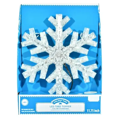 Holiday Time 11.75 Inch LED Twinkle Snowflake Christmas Tree Topper - New • $18.99