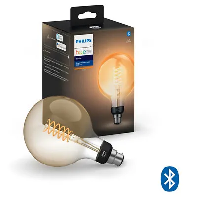 $79.95 • Buy Philips Flame White Hue Single Filament G125 B22 Vintage Light Bulb 7W Bluetooth