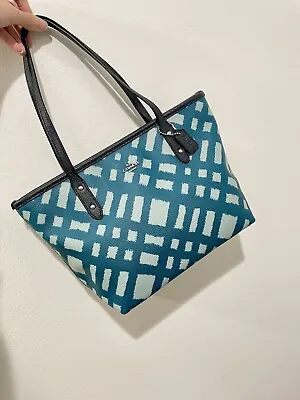 Coach F22246 Mini City Zip Tote With Wild Plaid Print • $99