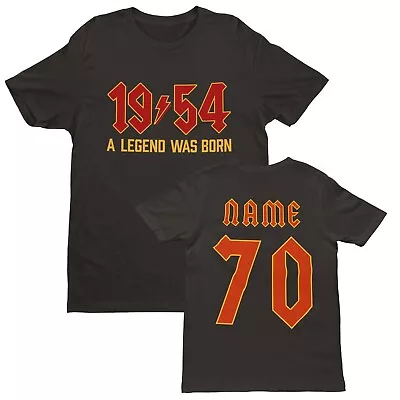 70th T Shirt 1954 A Legend Was Born With Name On Back For 2024 Birthdays Gift • £18.95