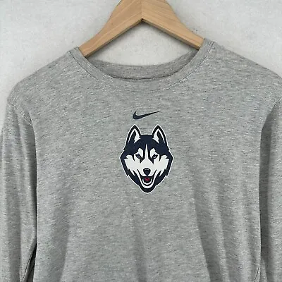 $16.99 • Buy UCONN Shirt Youth M UNIVERSITY OF CONNECTICUT HUSKIES NIKE Long Sleeve Gray