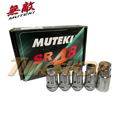 Muteki Sr48 4 Wheels Lock Lug Nuts Set 12x1.5 1.5 Acorn Rims Open End S.silver H • $39.95