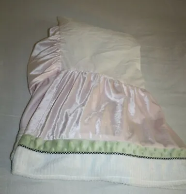$21 • Buy Kidsline Baby Crib Nursery Bedding Bed Skirt Pink Mint Green Ladybug Dust Ruffle