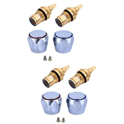 2 Sets  Tap Handle Replacement Parts Hot Cold Tap Valves Knob Handle And Spool • £15.05