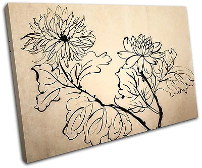 Painting Flowers Floral SINGLE CANVAS WALL ART Picture Print VA • £59.99