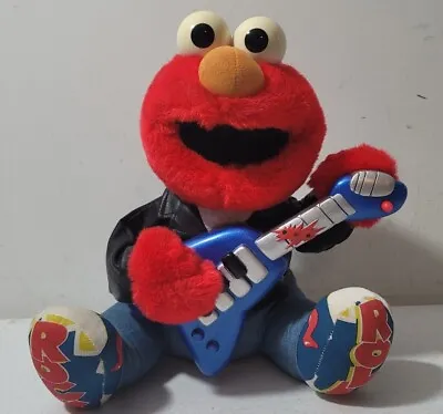 $14.95 • Buy Rock And Roll ELMO W/Guitar & Leather Jacket Sings Shakes VTG 1998 Tested Works