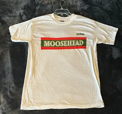 Vintage 80s Moosehead Beer Single Stitch White T Shirt XL 5050 Coach • $6.99